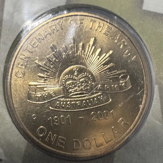 2001 100 Years of Army Service PNC $1 First Day Of Issue Mintage 80 000