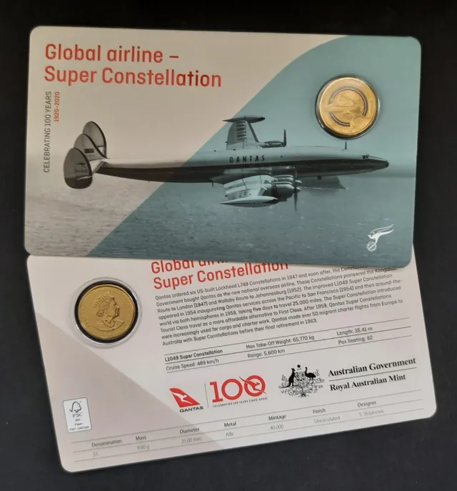 2020 $1 Qantas Centenary – Global Airline Super Constellation