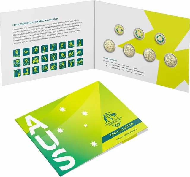 2022 $1 & $2 Australian Commonwealth Games Team 7 Coin Collection