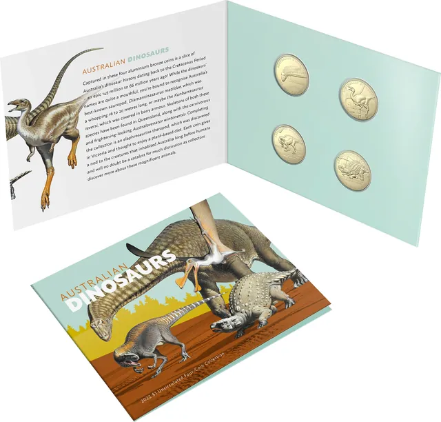 2022 $1 Dinosaurs 4 Coin UNC Set