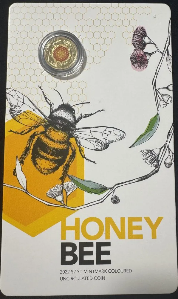 2022 Honey Bee “C” mintmark $2 Dollar Carded Coin UNC RAM