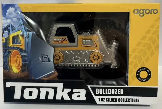 2026 Agoro Tonka BULLDOZER 1oz Silver Proof Coin Series Finale Rare Mintage 1000