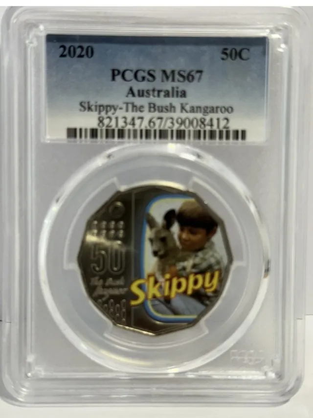 PCGS MS67 50 cent 2020 Australia Skippy – The Bush Kangaroo