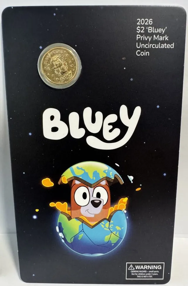 Royal Australian Mint/ Australia Post Bluey 2026 $2 Coin in Card with Privy Mark – Sleepy Time