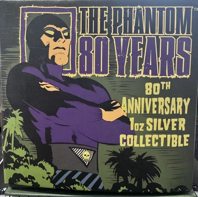 The 80th Anniversary of The Phantom 2016 1oz Silver Medallion from The Perth Mint