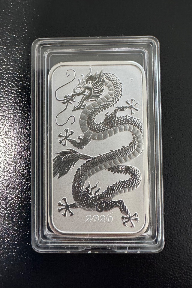 2026 1oz Perth Mint .9999 Silver Dragon Rectangular Coin