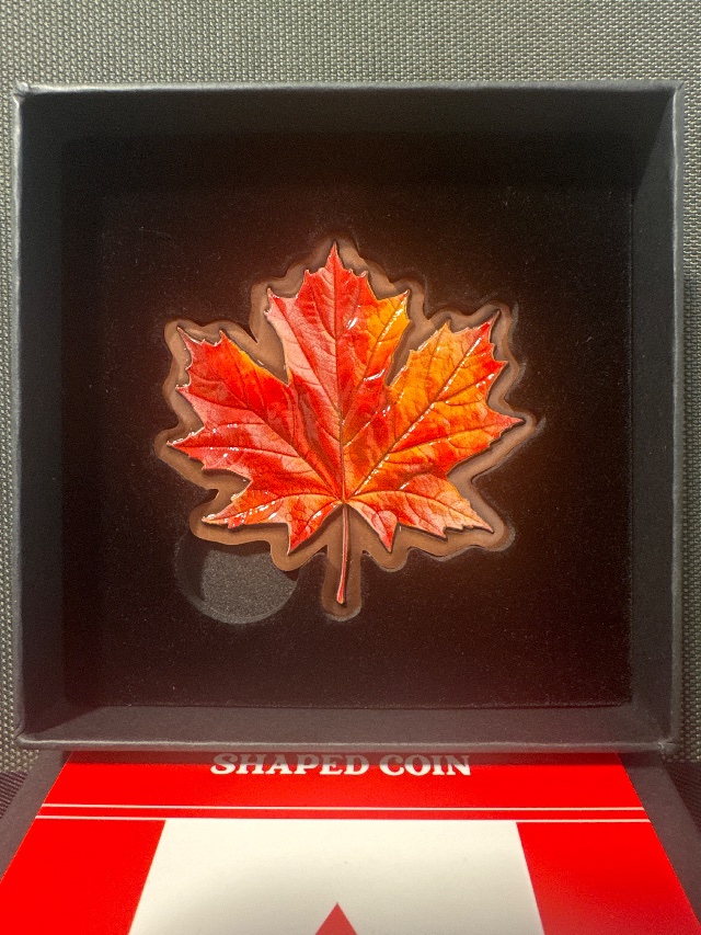 2026 Maple Leaf Copper plating Antique with colour print 44grams