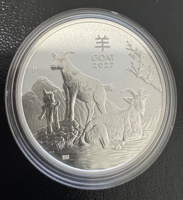 2027 1oz Perth Mint .9999 Silver Lunar Goat Coin Series 3